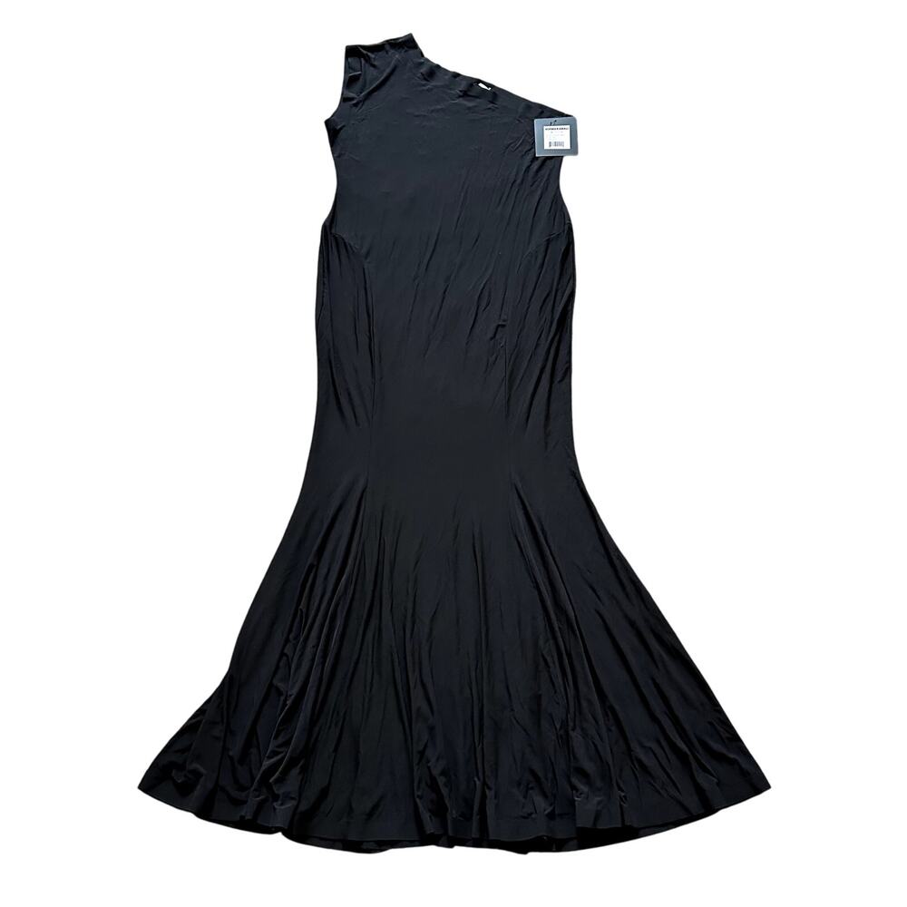 Norma Kamali Black One-Shoulder Midi Dress